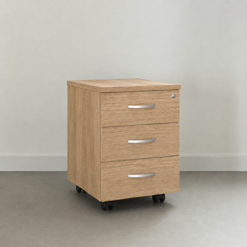 Holz-Rollcontainer Omega Kastanie