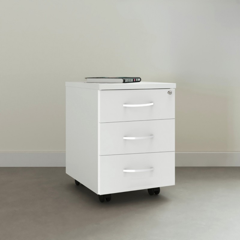 Holz-Rollcontainer Omega Weiß