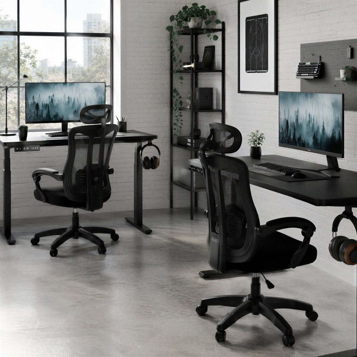 Bürosessel mit Kopfstütze Nara Plus schwarz Ambiente Studio