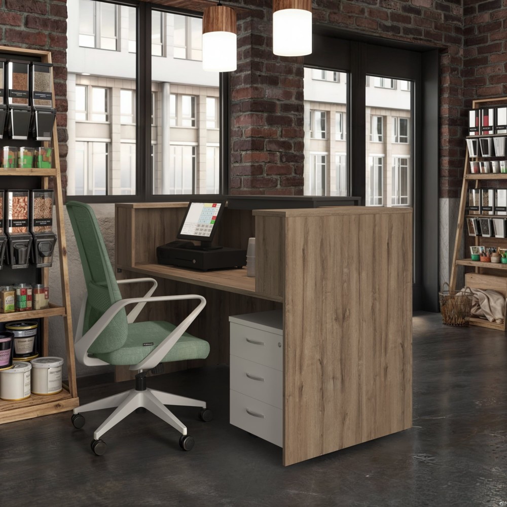 Pack Empfangstheke Duomo mit Stuhl und rollcontainer