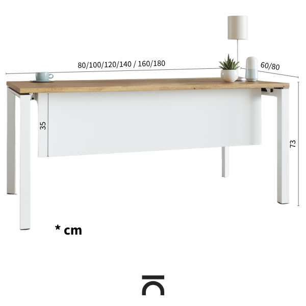 Maße moderner Schreibtisch Estela