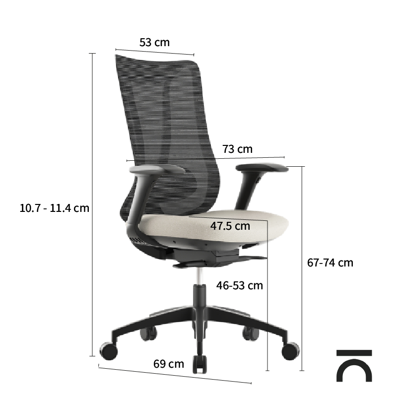 Maße ergonomischer Stuhl Sara