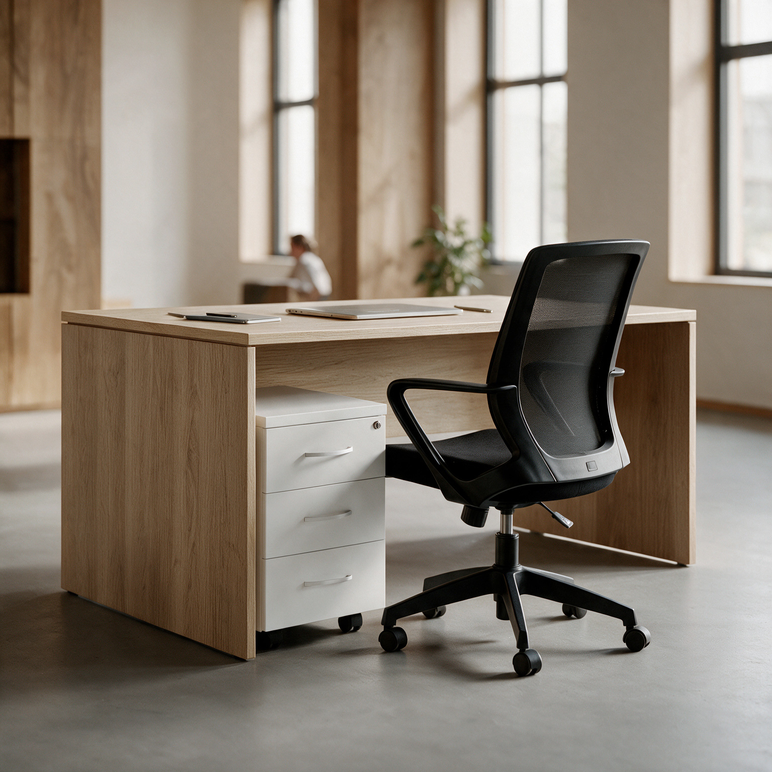 Schreibtisch-Set Tarnos (mit Bürostuhl + Rollcontainer)
